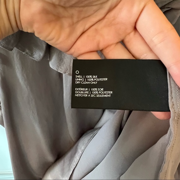 Club Monaco Silk Blouse | Taupe, S - Picture 4 of 5